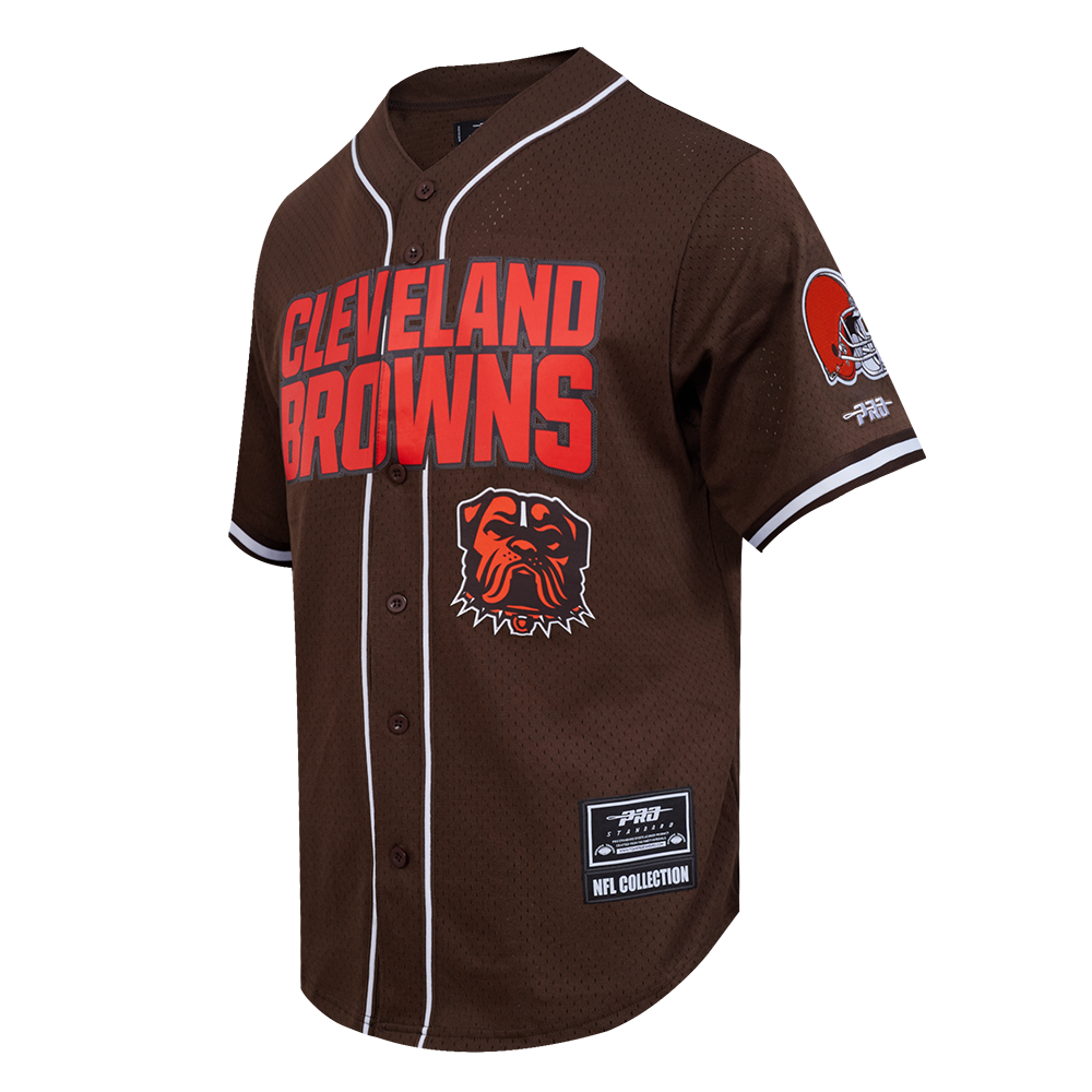 NFL CLEVELAND BROWNS MESH CHEMISE BOUTONNÉE EN FILET POUR HOMME (BRUN)