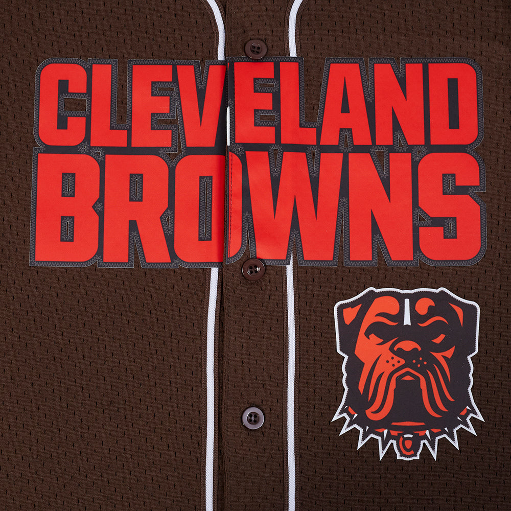 NFL CLEVELAND BROWNS MESH CHEMISE BOUTONNÉE EN FILET POUR HOMME (BRUN)