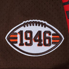 NFL CLEVELAND BROWNS MESH CHEMISE BOUTONNÉE EN FILET POUR HOMME (BRUN)
