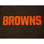 NFL CLEVELAND BROWNS CLASSIC CHENILLE T-SHIRT EN JERSEY SIMPLE POUR HOMME (BRUN)