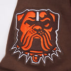 NFL CLEVELAND BROWNS CLASSIC CHENILLE T-SHIRT EN MAILLE DOUBLE POUR HOMME (BRUN)