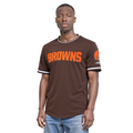 NFL CLEVELAND BROWNS CLASSIC CHENILLE T-SHIRT EN MAILLE DOUBLE POUR HOMME (BRUN)