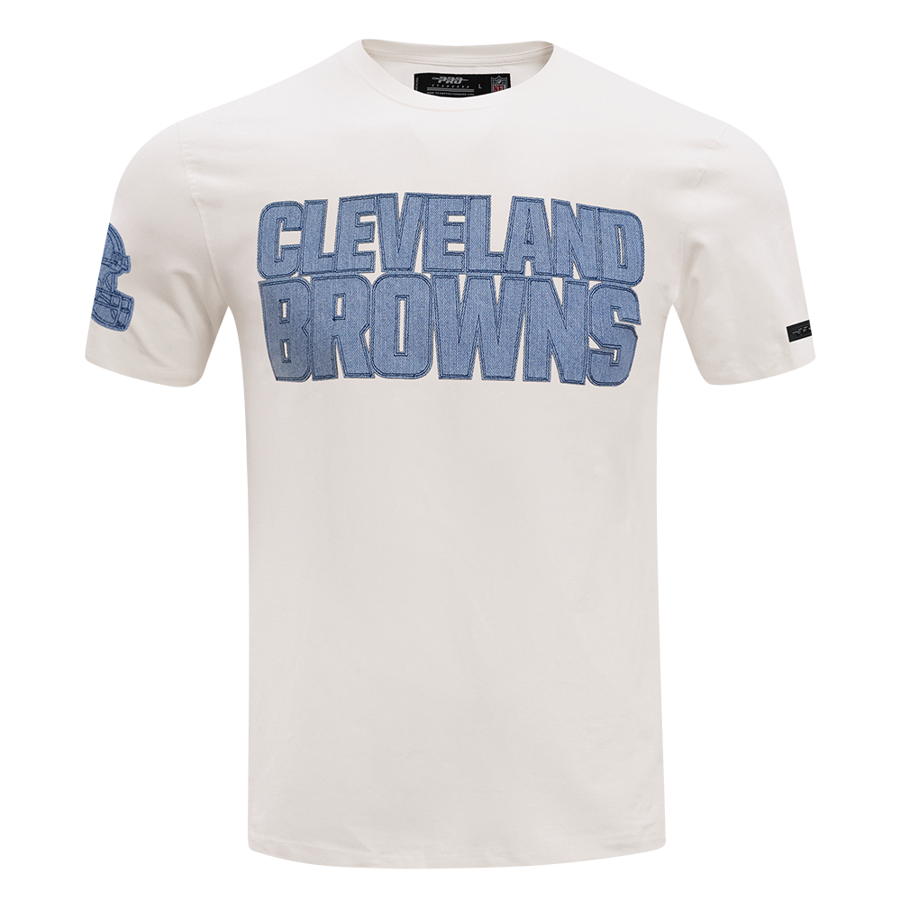 NFL CLEVELAND BROWNS VARSITY BLUES T-SHIRT EN JERSEY SIMPLE POUR HOMME (LIN)