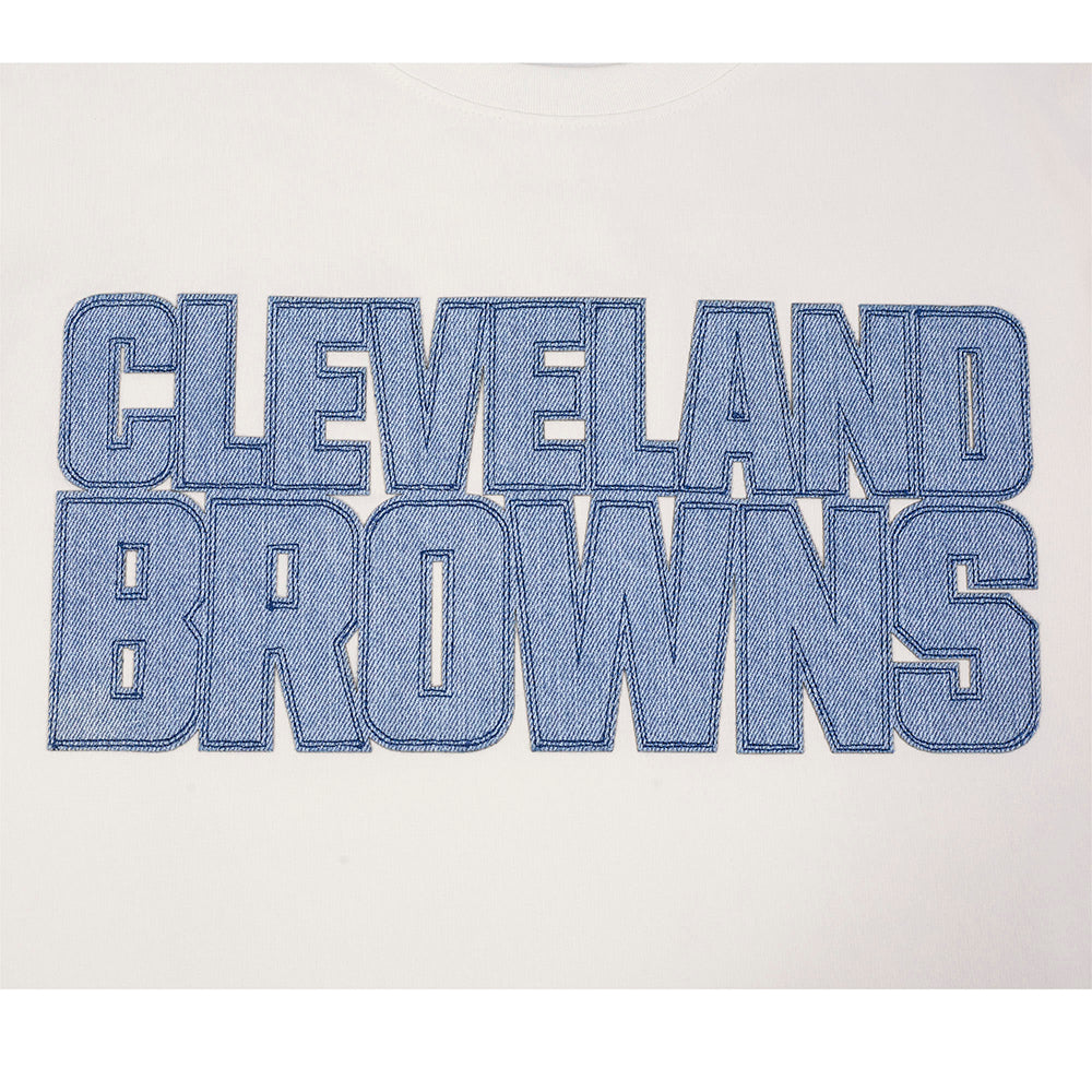 NFL CLEVELAND BROWNS VARSITY BLUES T-SHIRT EN JERSEY SIMPLE POUR HOMME (LIN)