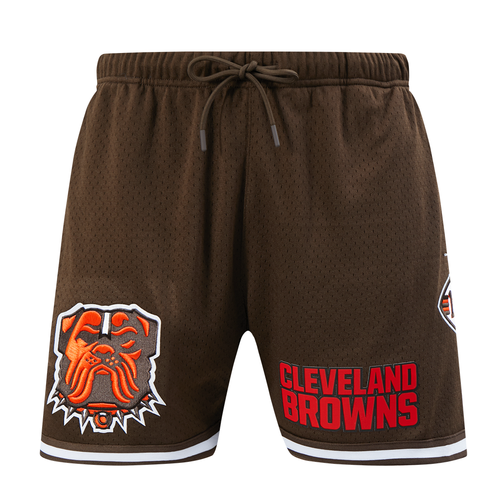 NFL CLEVELAND BROWNS MESH SHORT DE BASKETBALL EN FILET POUR HOMME (BRUN)