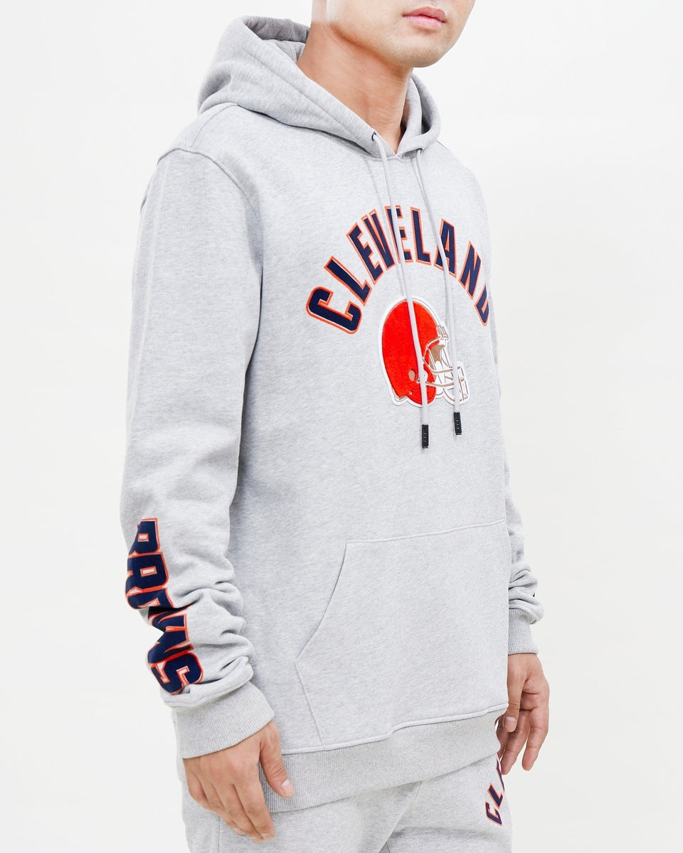 NFL CLEVELAND BROWNS CLASSIC MEN'S PULLOVER HOODIE (HEATHER GREY)
