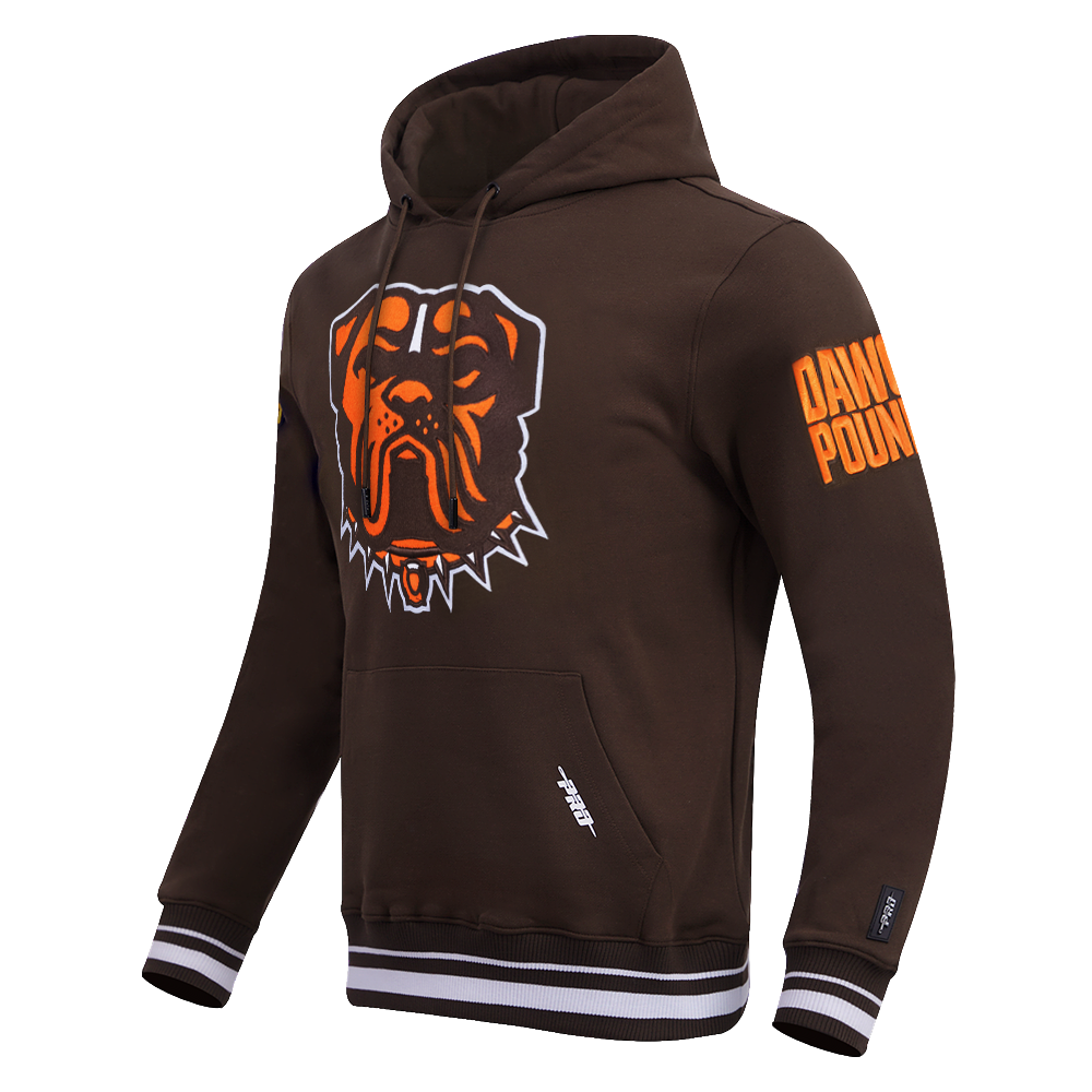 NFL CLEVELAND BROWNS MASHUP MEN'S RIB PULLOVER HOODIE (BROWN)