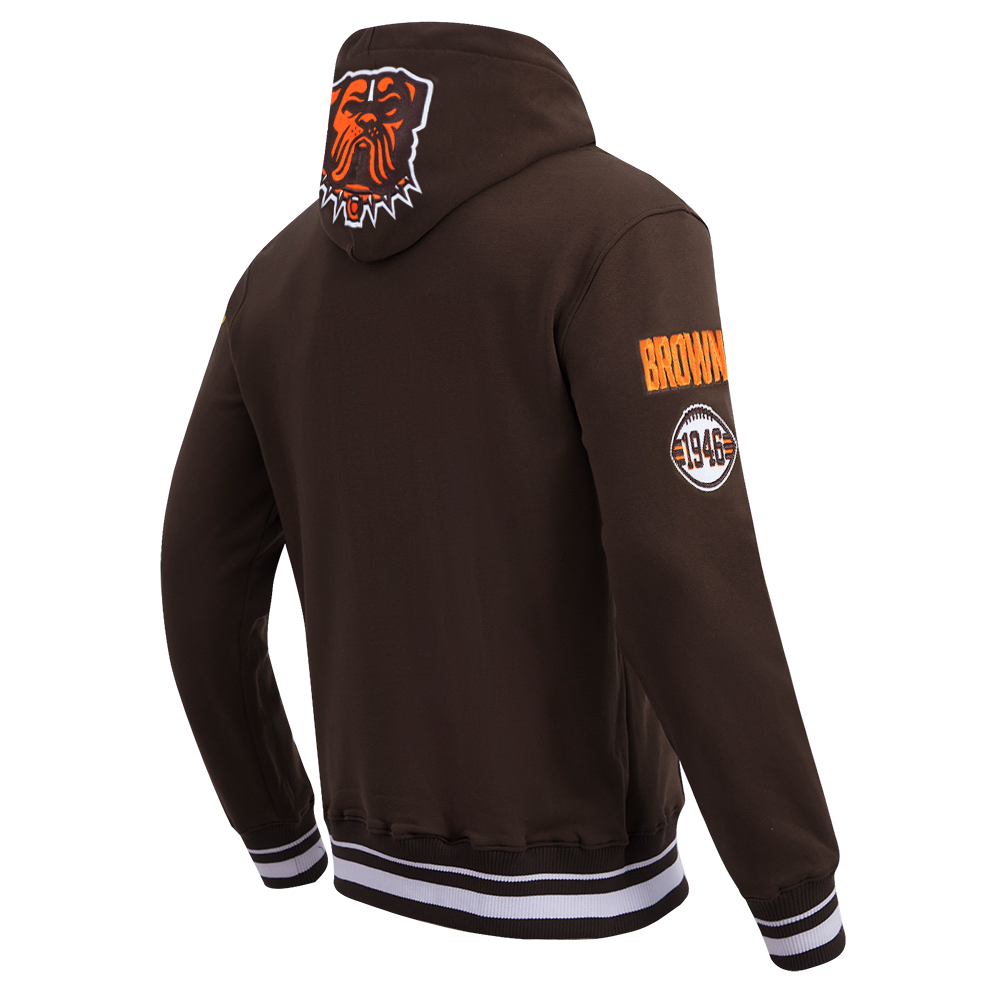 NFL CLEVELAND BROWNS CHANDAIL À CAPUCHON MASHUP CÔTELÉ POUR HOMME (BRUN)