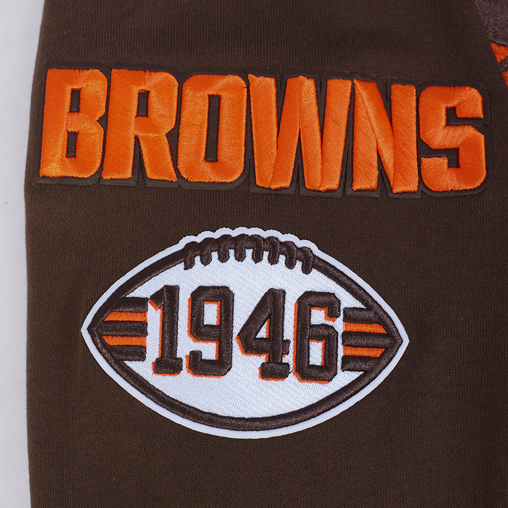NFL CLEVELAND BROWNS CHANDAIL À CAPUCHON MASHUP CÔTELÉ POUR HOMME (BRUN)