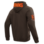 NFL CLEVELAND BROWNS CLASSIC CHENILLE CHANDAIL À CAPUCHON À GLISSIÈRE PLEINE LONGUEUR EN MAILLE DOUBLE POUR HOMME (BRUN)