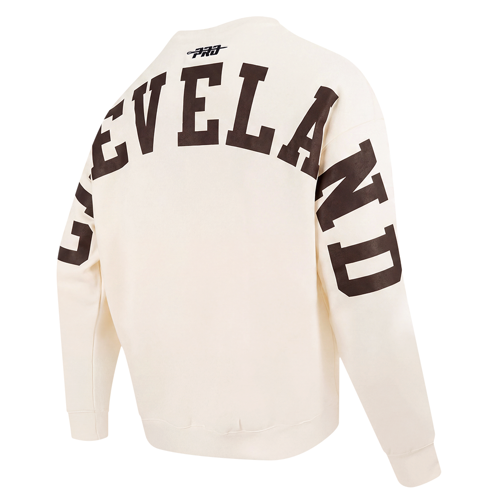 NFL CLEVELAND BROWNS WINGSPAN MEN'S SWEATSHIRT (EGGSHELL)