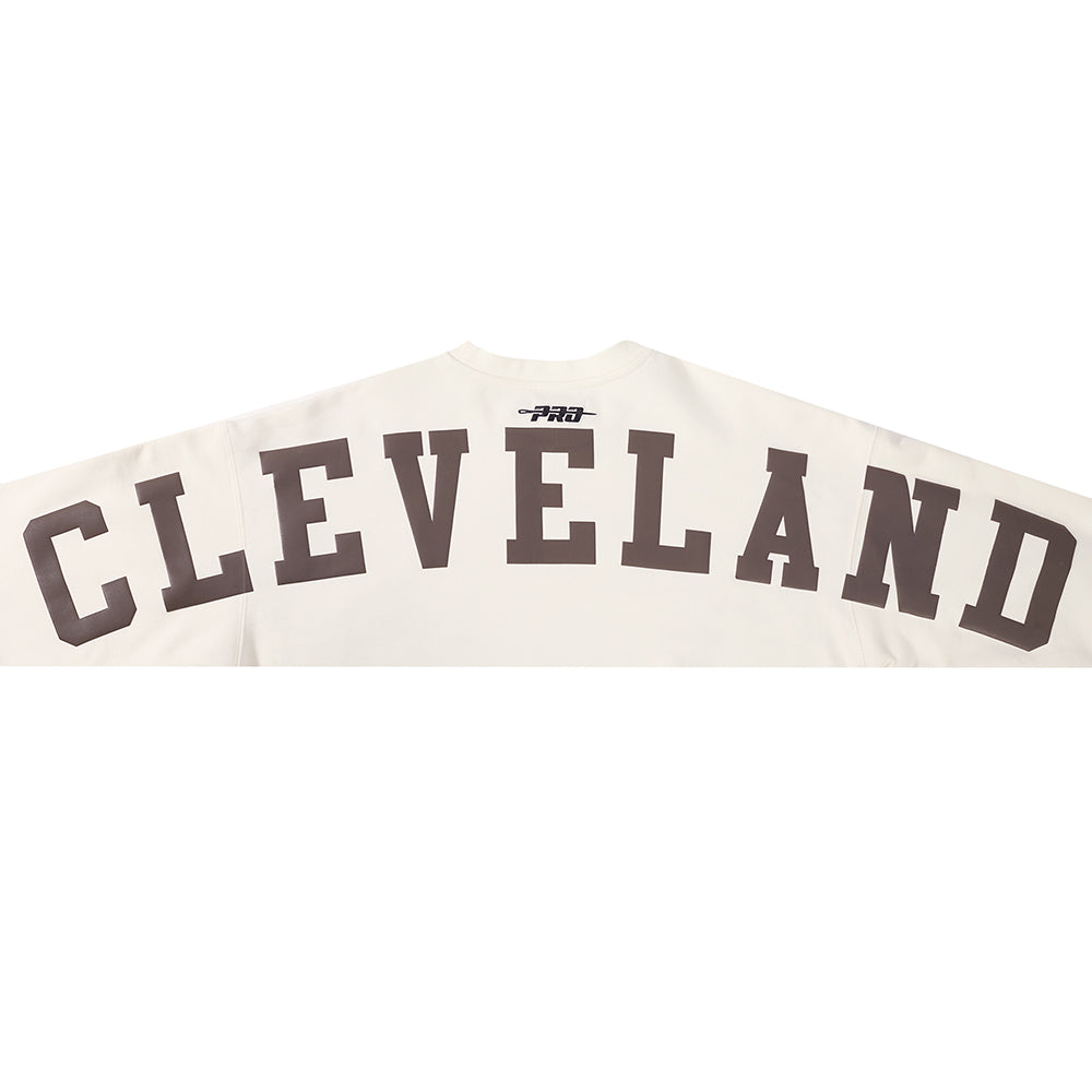 NFL CLEVELAND BROWNS WINGSPAN MEN'S SWEATSHIRT (EGGSHELL)