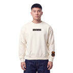 NFL CLEVELAND BROWNS WINGSPAN MEN'S SWEATSHIRT (EGGSHELL)