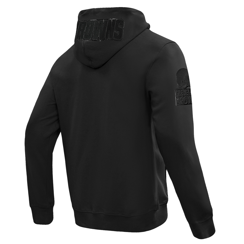 NFL CLEVELAND BROWNS TRIPLE BLACK CHANDAIL À CAPUCHON À GLISSIÈRE LOGO POUR HOMME (TRIPLE NOIR)
