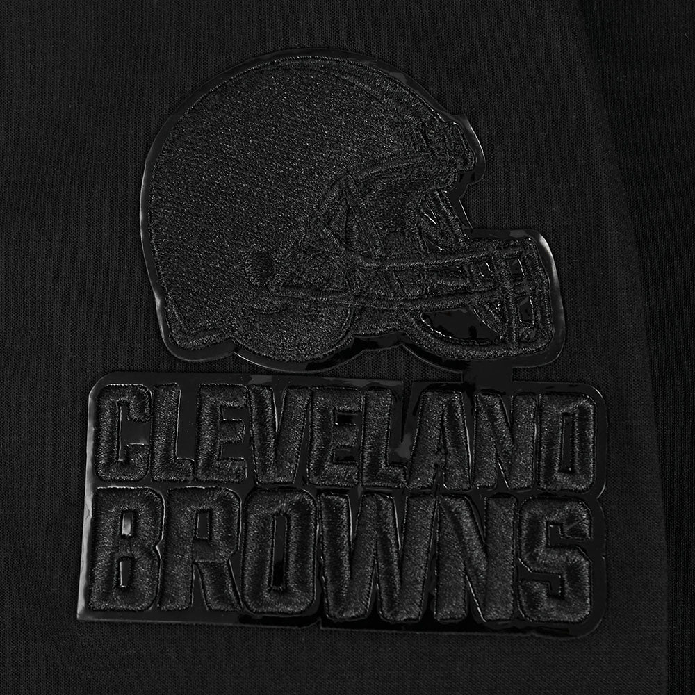 NFL CLEVELAND BROWNS TRIPLE BLACK CHANDAIL À CAPUCHON À GLISSIÈRE LOGO POUR HOMME (TRIPLE NOIR)