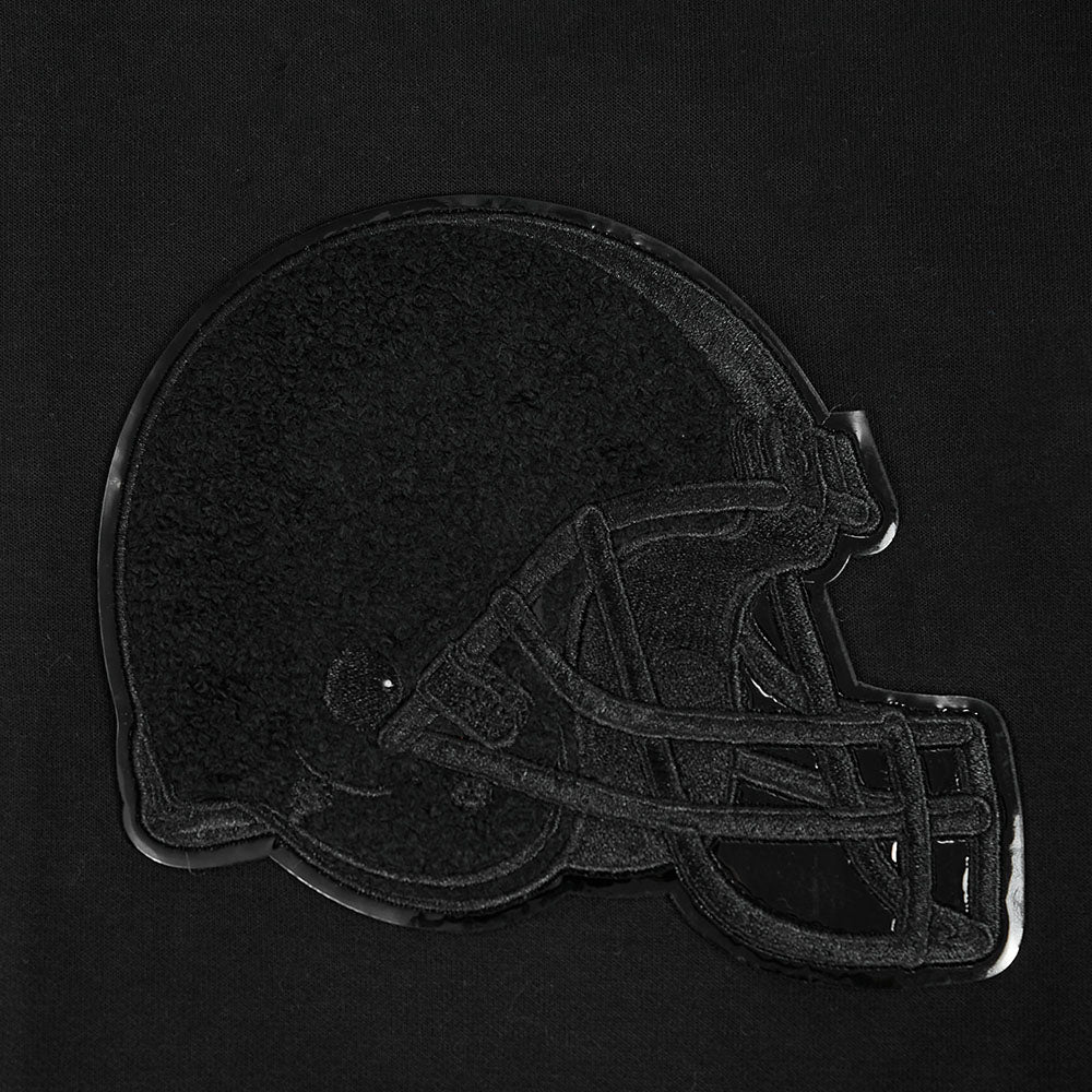 NFL CLEVELAND BROWNS TRIPLE BLACK CHANDAIL À CAPUCHON À GLISSIÈRE LOGO POUR HOMME (TRIPLE NOIR)