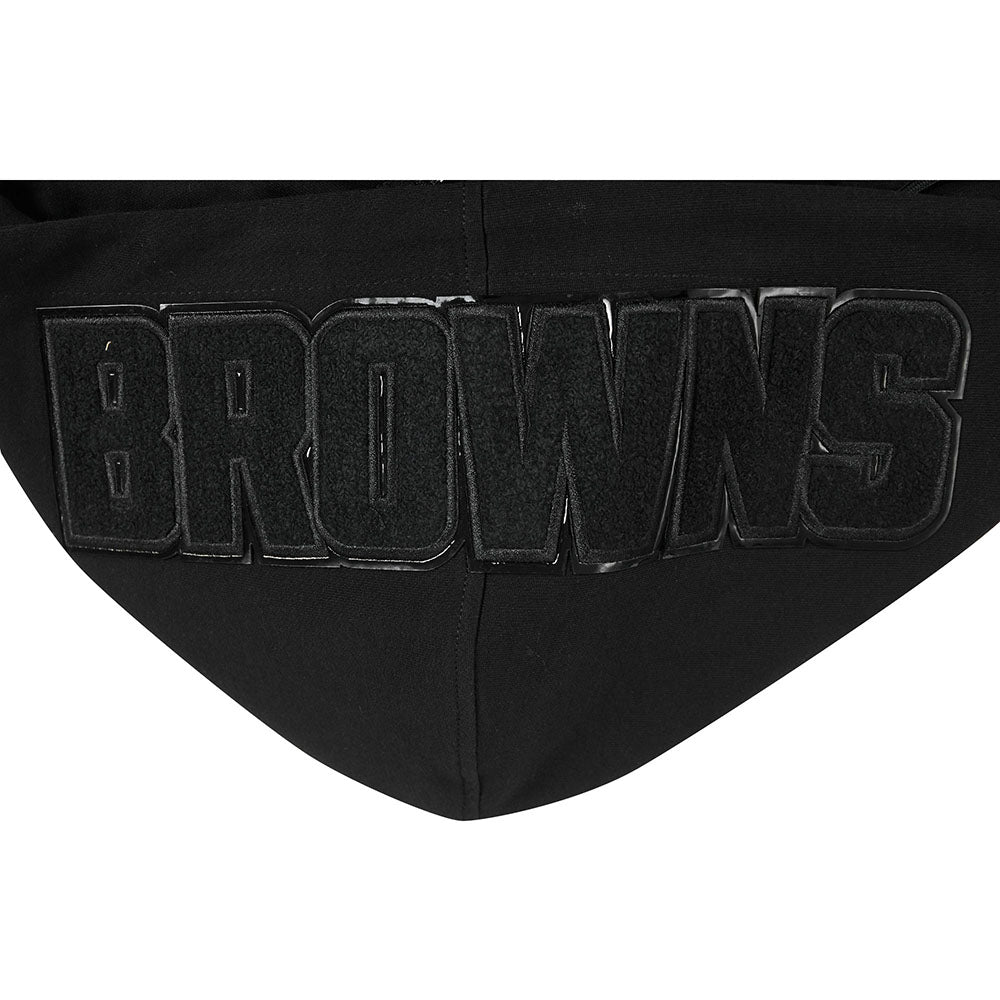 NFL CLEVELAND BROWNS TRIPLE BLACK CHANDAIL À CAPUCHON À GLISSIÈRE LOGO POUR HOMME (TRIPLE NOIR)