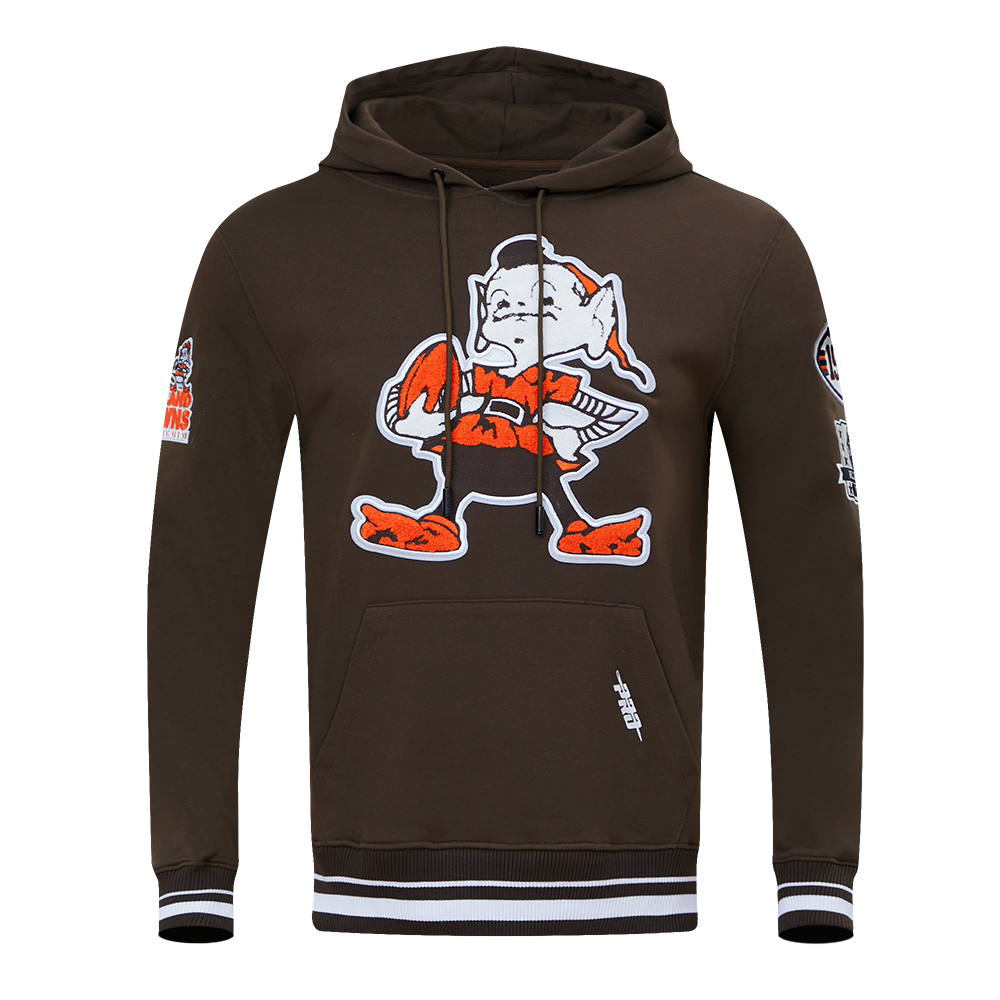 NFL CLEVELAND BROWNS RETRO CLASSIC MEN'S PO HOODIE (BROWN)