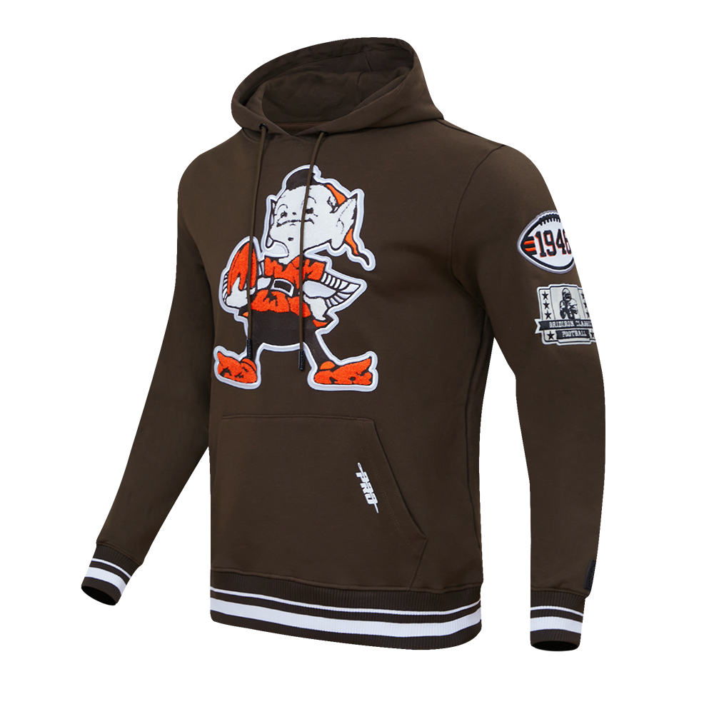 NFL CLEVELAND BROWNS RETRO CLASSIC MEN'S PO HOODIE (BROWN)