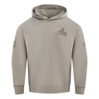 NFL CLEVELAND BROWNS NEUTRAL CHANDAIL À CAPUCHON EN MOLLETON À ÉPAULES TOMBANTES POUR HOMME (TAUPE)