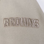 NFL CLEVELAND BROWNS NEUTRAL CHANDAIL À CAPUCHON EN MOLLETON À ÉPAULES TOMBANTES POUR HOMME (TAUPE)