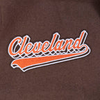 NFL CLEVELAND BROWNS SCRIPT TAIL MEN'S VARSITY JACKET (BROWN/WHITE)