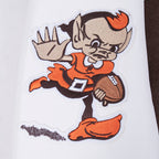 NFL CLEVELAND BROWNS SCRIPT TAIL MEN'S VARSITY JACKET (BROWN/WHITE)
