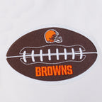 NFL CLEVELAND BROWNS OLD ENGLISH MEN'S RIB WOOL VARSITY JACKET (BROWN/WHITE)