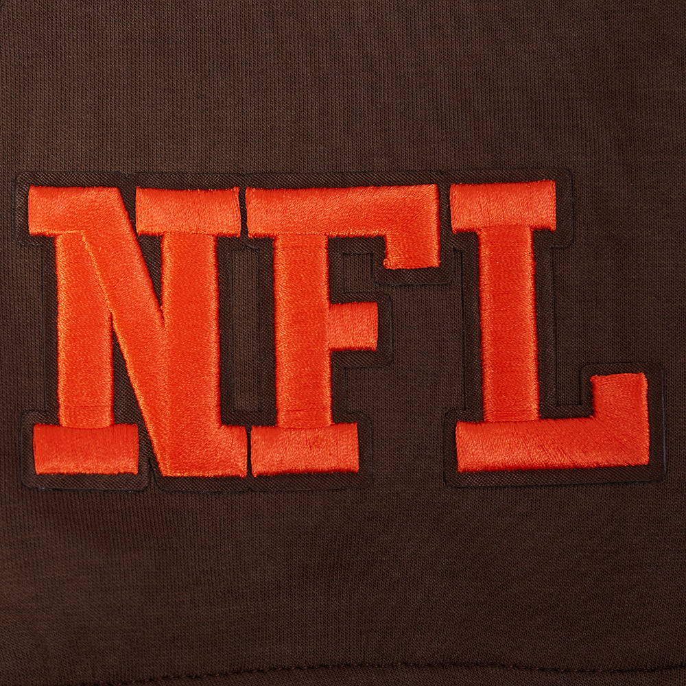 NFL CLEVELAND BROWNS PRO GAME DAY MEN'S DBL KNIT JACKET (BROWN/EGGSHELL/BROWN)