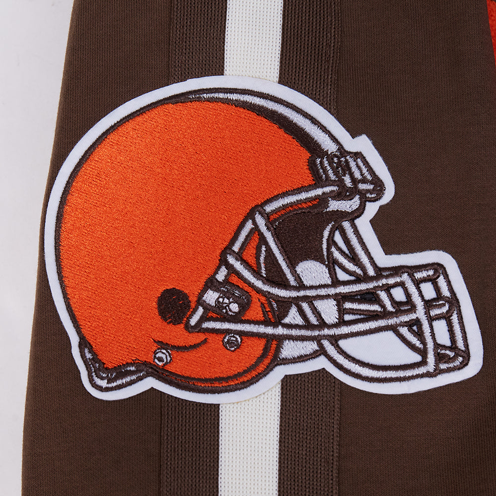 NFL CLEVELAND BROWNS PRO GAME DAY MEN'S DBL KNIT JACKET (BROWN/EGGSHELL/BROWN)