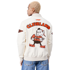 NFL CLEVELAND BROWNS PRO GAME DAY RETRO JACKET (EGGSHELL/TAUPE/EGGSHELL)