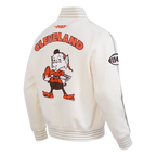 NFL CLEVELAND BROWNS PRO GAME DAY RETRO JACKET (EGGSHELL/TAUPE/EGGSHELL)