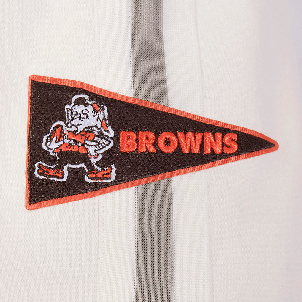 NFL CLEVELAND BROWNS PRO GAME DAY RETRO JACKET (EGGSHELL/TAUPE/EGGSHELL)