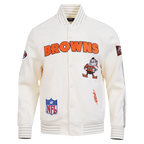 NFL CLEVELAND BROWNS PRO GAME DAY RETRO JACKET (EGGSHELL/TAUPE/EGGSHELL)