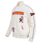 NFL CLEVELAND BROWNS PRO GAME DAY RETRO JACKET (EGGSHELL/TAUPE/EGGSHELL)