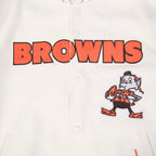 NFL CLEVELAND BROWNS PRO GAME DAY RETRO JACKET (EGGSHELL/TAUPE/EGGSHELL)