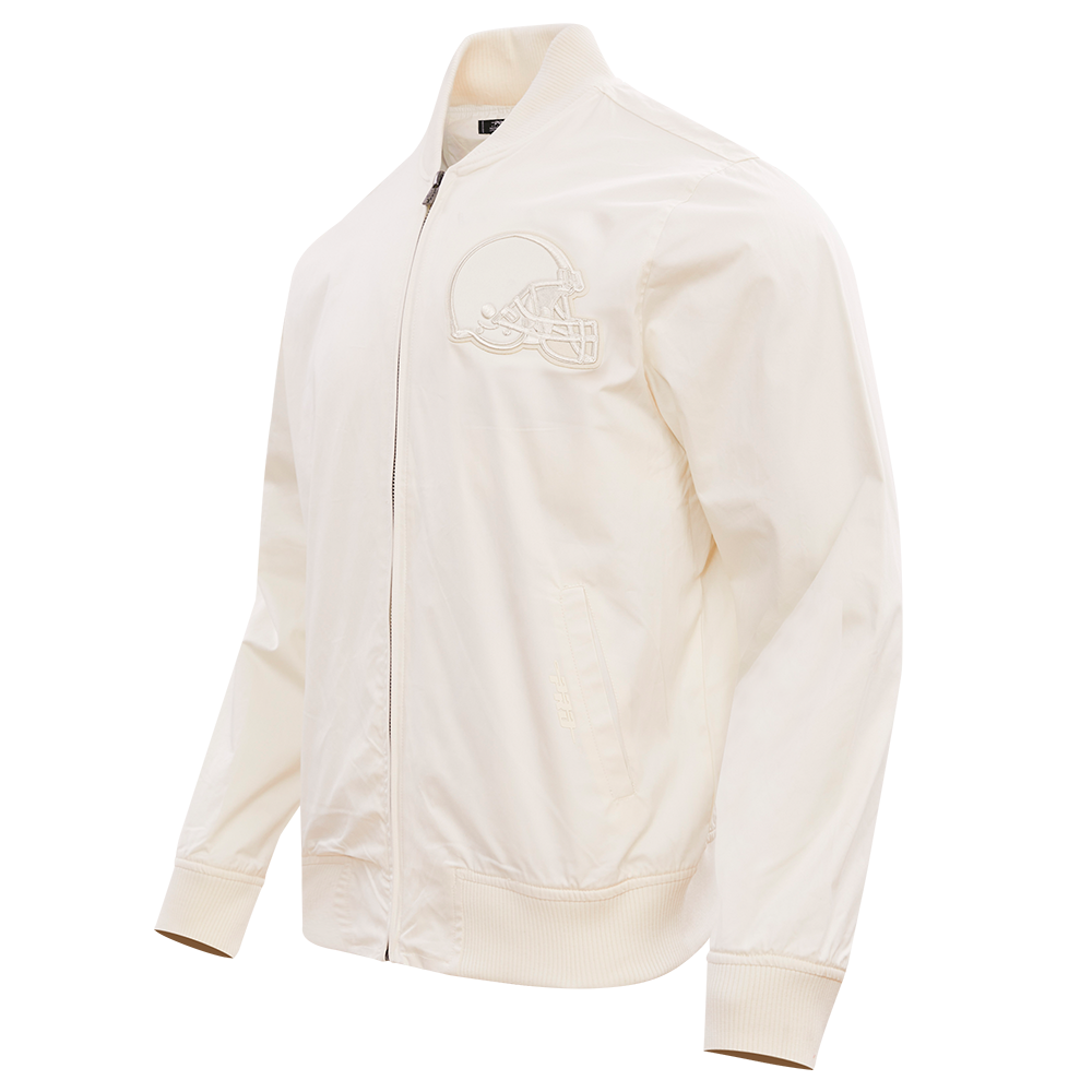 NFL CLEVELAND BROWNS NEUTRAL MEN'S TWILL JACKET (EGGSHELL)