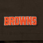 NFL CLEVELAND BROWNS SCRIPT TAIL T-SHIRT EN JERSEY SIMPLE À COUPE CARRÉE POUR FEMME (BRUN)
