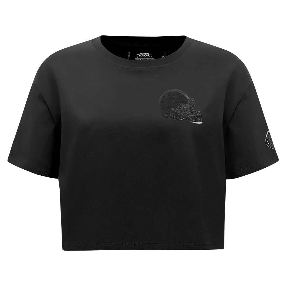 NFL CLEVELAND BROWNS TRIPLE BLACK WOMEN'S SJ BOXY TEE (TRIPLE BLACK WOMEN'S)