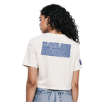 NFL CLEVELAND BROWNS VARSITY BLUES T-SHIRT EN JERSEY SIMPLE À COUPE CARRÉE POUR FEMME (LIN)