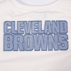 NFL CLEVELAND BROWNS VARSITY BLUES T-SHIRT EN JERSEY SIMPLE À COUPE CARRÉE POUR FEMME (LIN)