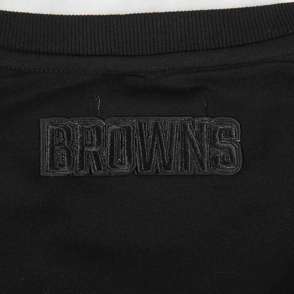 NFL CLEVELAND BROWNS TRIPLE BLACK CHANDAIL À COL ROND EN MOLLETON POUR FEMME (TRIPLE NOIR FEMME)