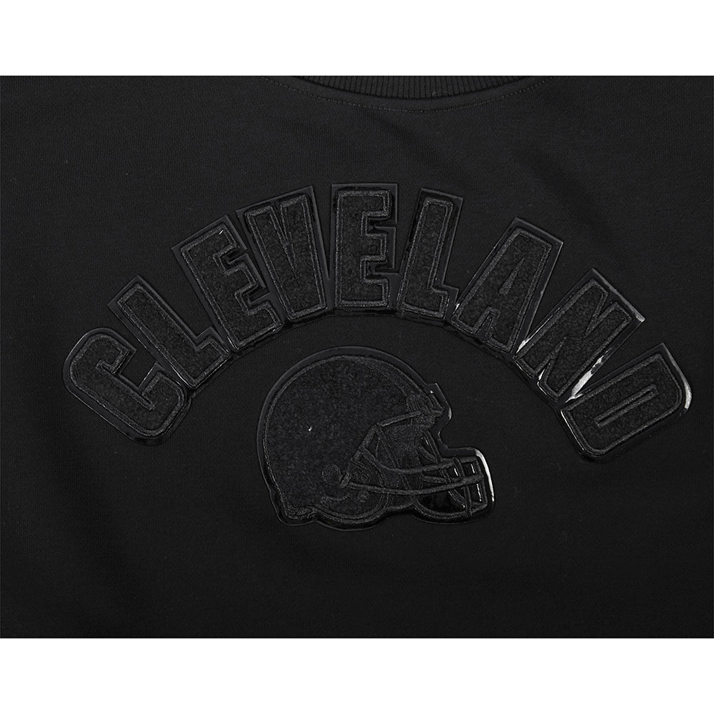 NFL CLEVELAND BROWNS TRIPLE BLACK CHANDAIL À COL ROND EN MOLLETON POUR FEMME (TRIPLE NOIR FEMME)