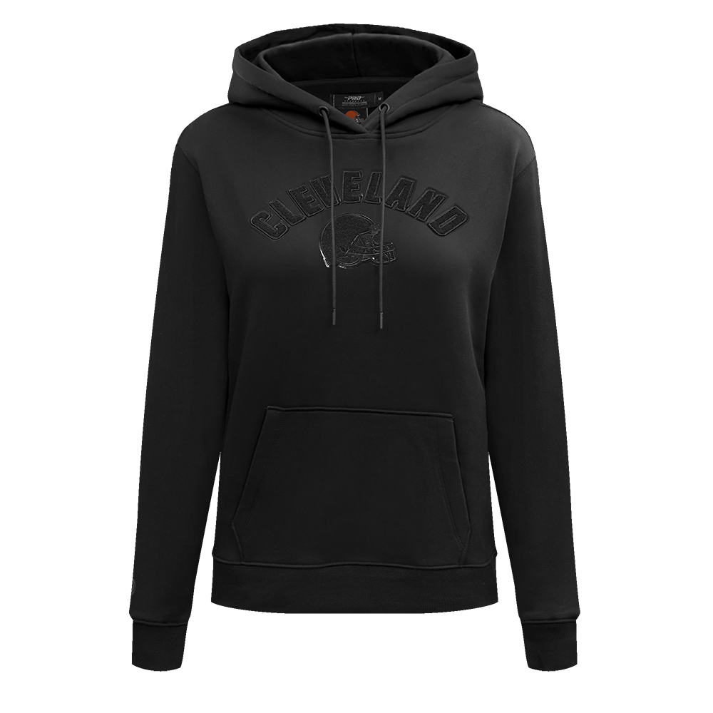 NFL CLEVELAND BROWNS TRIPLE BLACK WOMEN'S FLC PO HOODIE (TRIPLE BLACK WOMEN'S)