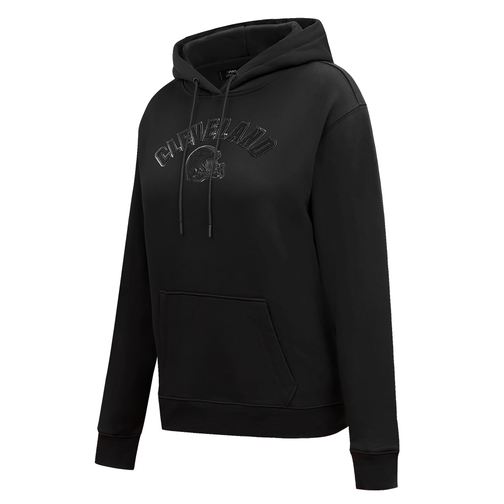 NFL CLEVELAND BROWNS TRIPLE BLACK WOMEN'S FLC PO HOODIE (TRIPLE BLACK WOMEN'S)