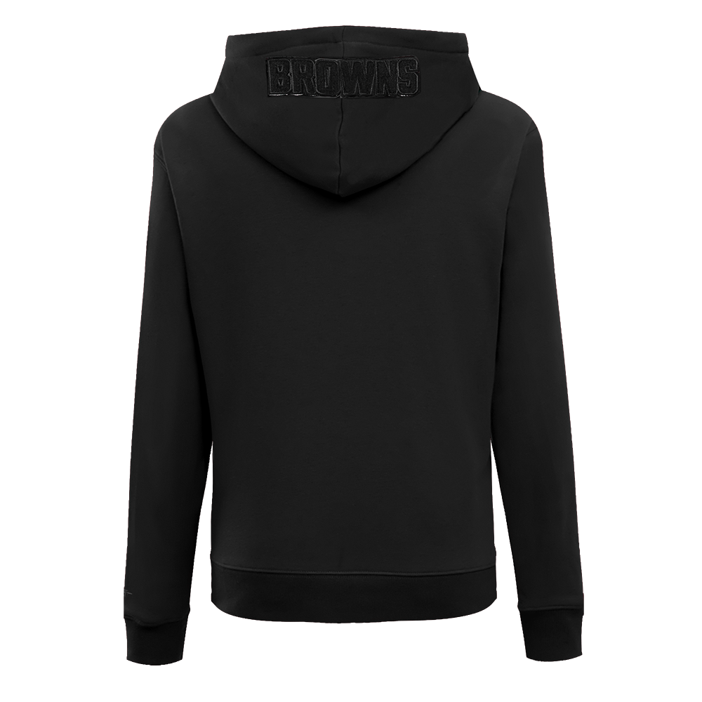NFL CLEVELAND BROWNS TRIPLE BLACK WOMEN'S FLC PO HOODIE (TRIPLE BLACK WOMEN'S)