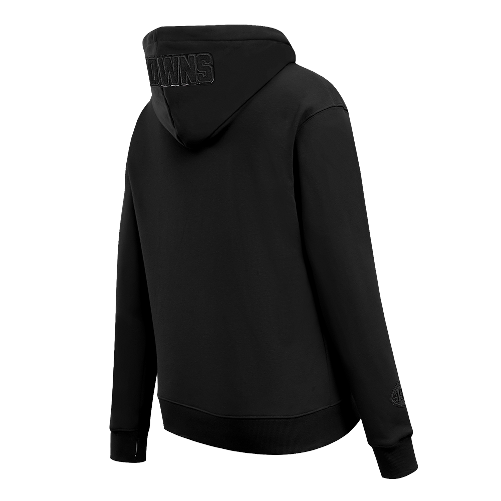 NFL CLEVELAND BROWNS TRIPLE BLACK WOMEN'S FLC PO HOODIE (TRIPLE BLACK WOMEN'S)