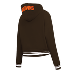 NFL CLEVELAND BROWNS MASHUP WOMEN'S RIB CROPPED PO HOODIE (BROWN)