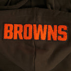 NFL CLEVELAND BROWNS MASHUP WOMEN'S RIB CROPPED PO HOODIE (BROWN)