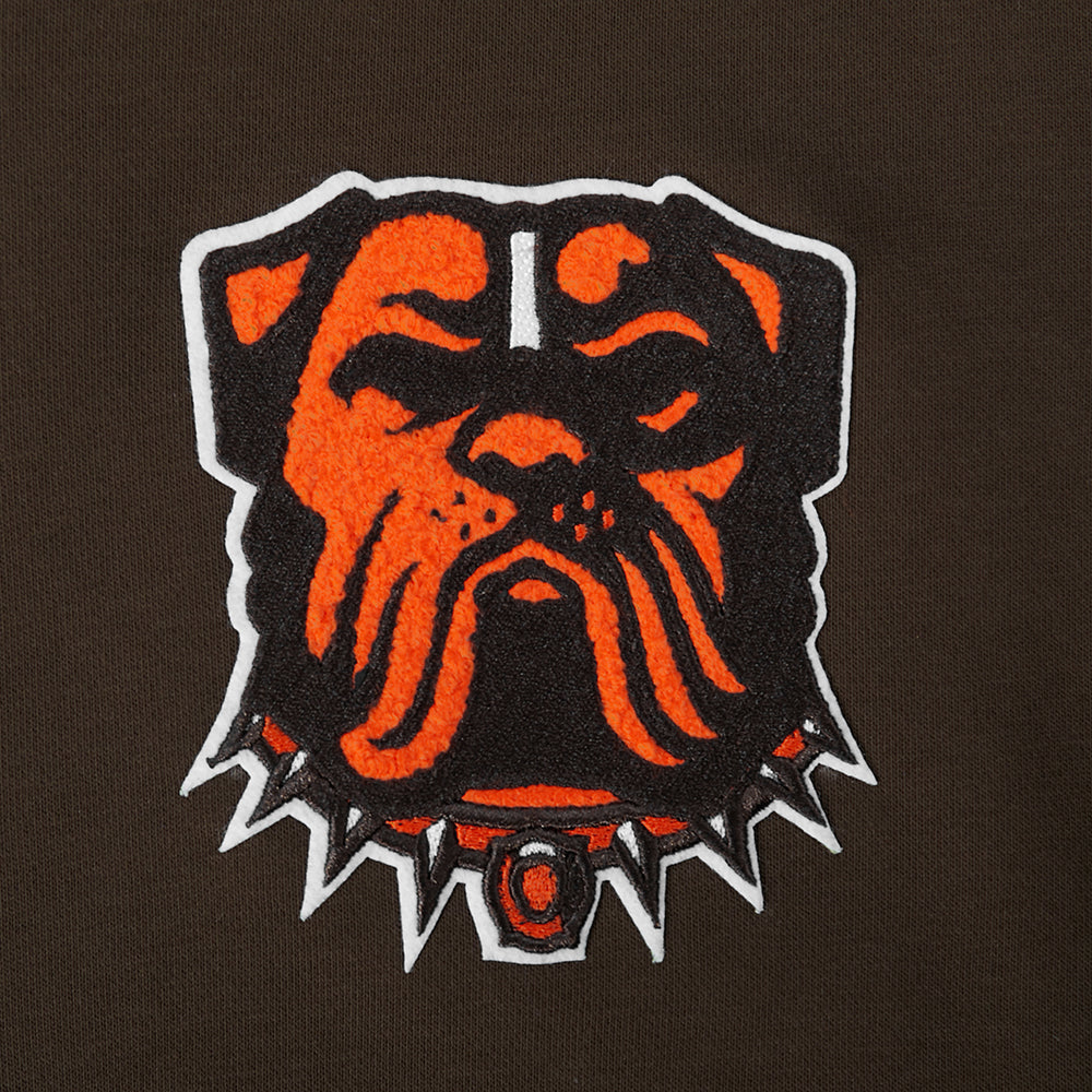 NFL CLEVELAND BROWNS MASHUP WOMEN'S RIB CROPPED PO HOODIE (BROWN)